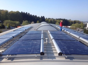 80 m² Solarthermie für ein Fitnesstudio